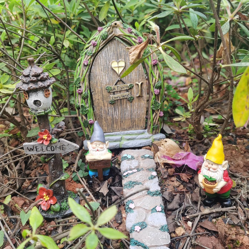 MUAMAX Miniature Gnome Figurines Fairy Gardens Gnomes Accessories Gift for Garden Little Gnomes Small Gnome 3'' - Image 4